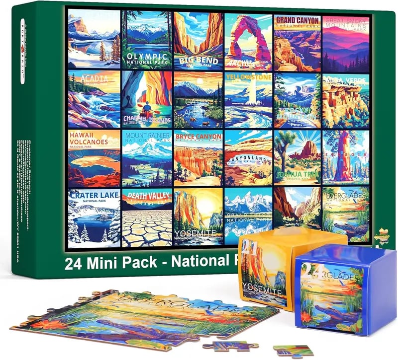 🎉🧩 24-Day Jigsaw Puzzle Advent Calendar – 1000 Pieces, 24 Mini Packs