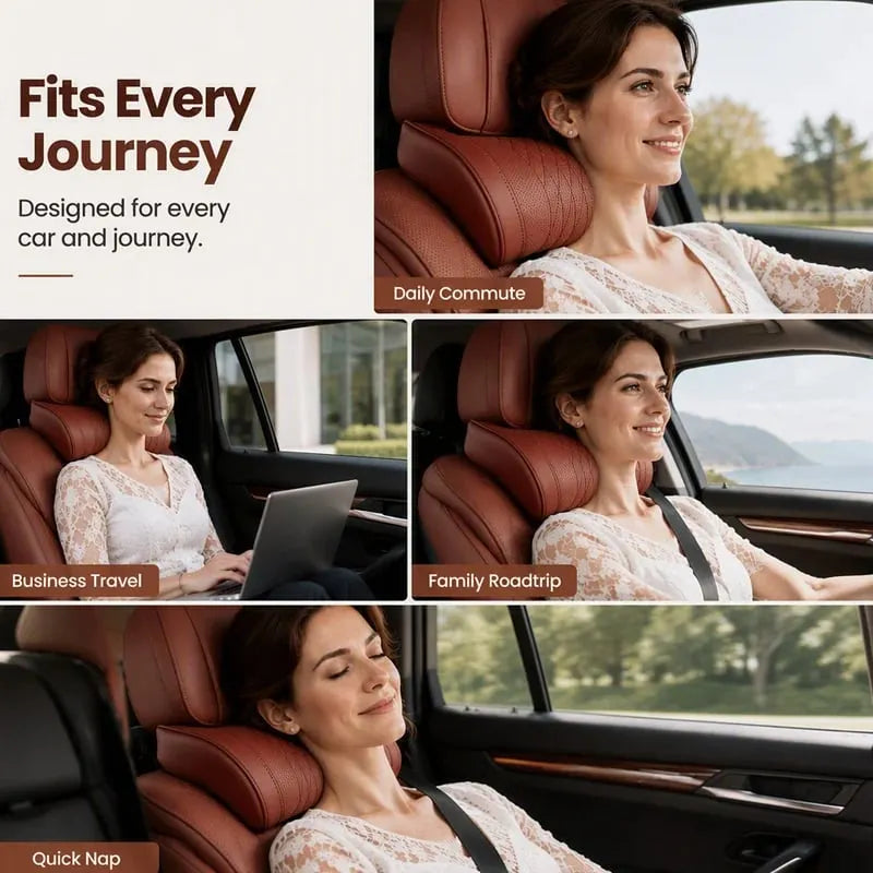 🎉💤 Relieve Driving Fatigue! Universal Memory Foam Car Headrest Neck Pillow, Ergonomic Support Auto Neck Cushion for Long Road Trips
