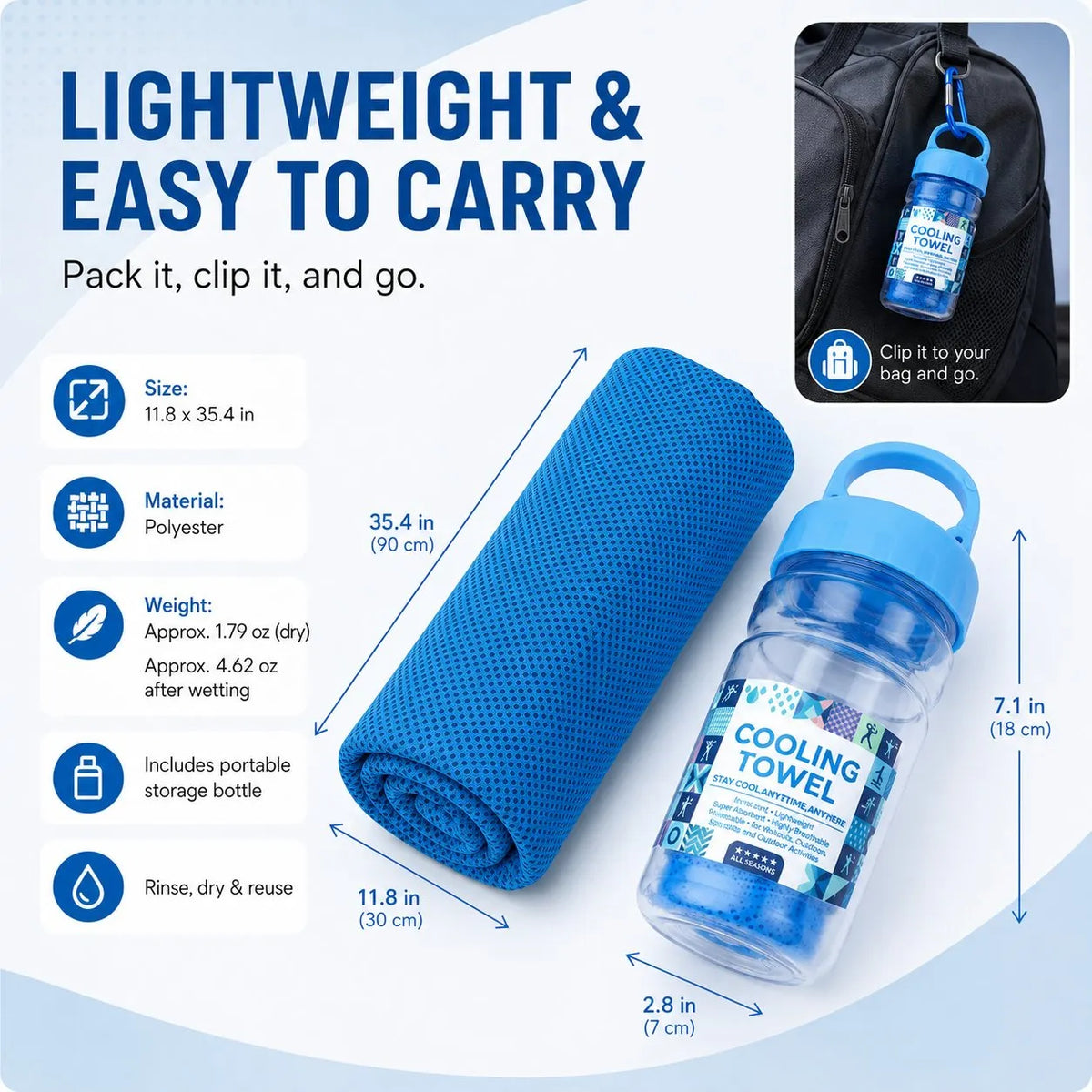 🏃❄️Cold Sweat Towel You Can Use Anywhere, Anytime! Reusable Soft Absorbent Cooling Portable