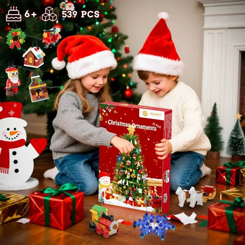 🎉⏳ Limited Stock 49% OFF🎄24-Day Christmas Surprise Building Block Countdown Calendar | 24 Daily Compartments with Surprise Toys for a Fun Screen-Free Holiday Tradition 🎁