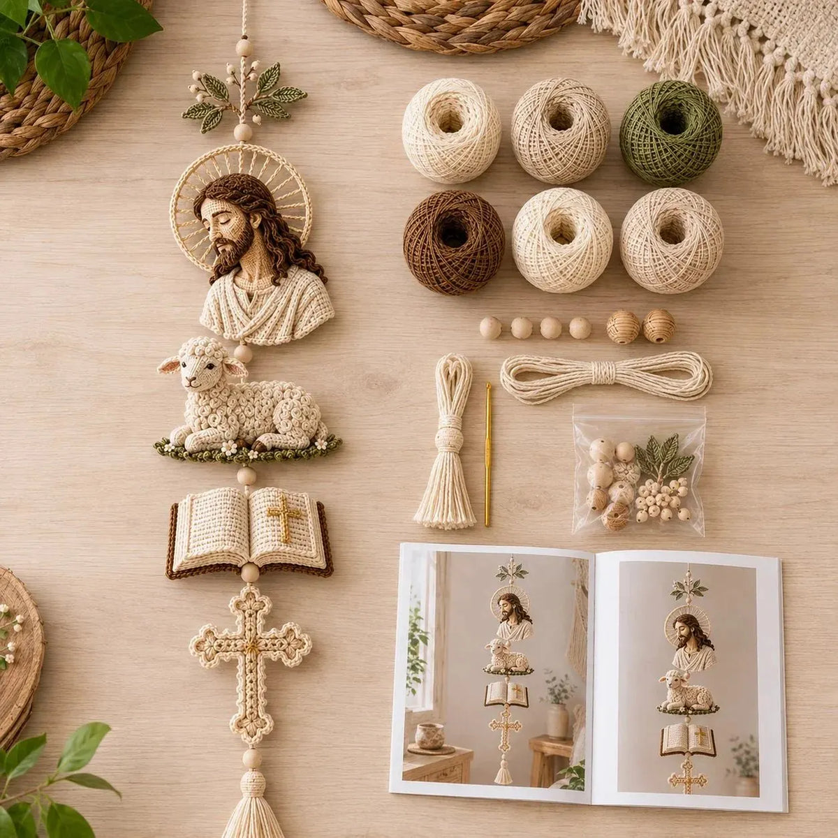 🔥 HOT SALE 🔥✝️Blessed Faith Hanging Cascade – Finished Ornament or DIY Crochet Kit