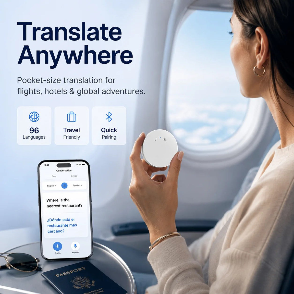 🎉 AI Language Translator Device – Real-Time Two-Way Voice Translator with Multi-Language Support