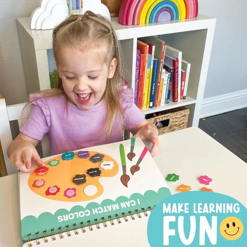 "My First Busy Book" Montessori Interactive Quiet Book, Screen-Free Educational Travel Activity Book for Toddlers 3-8