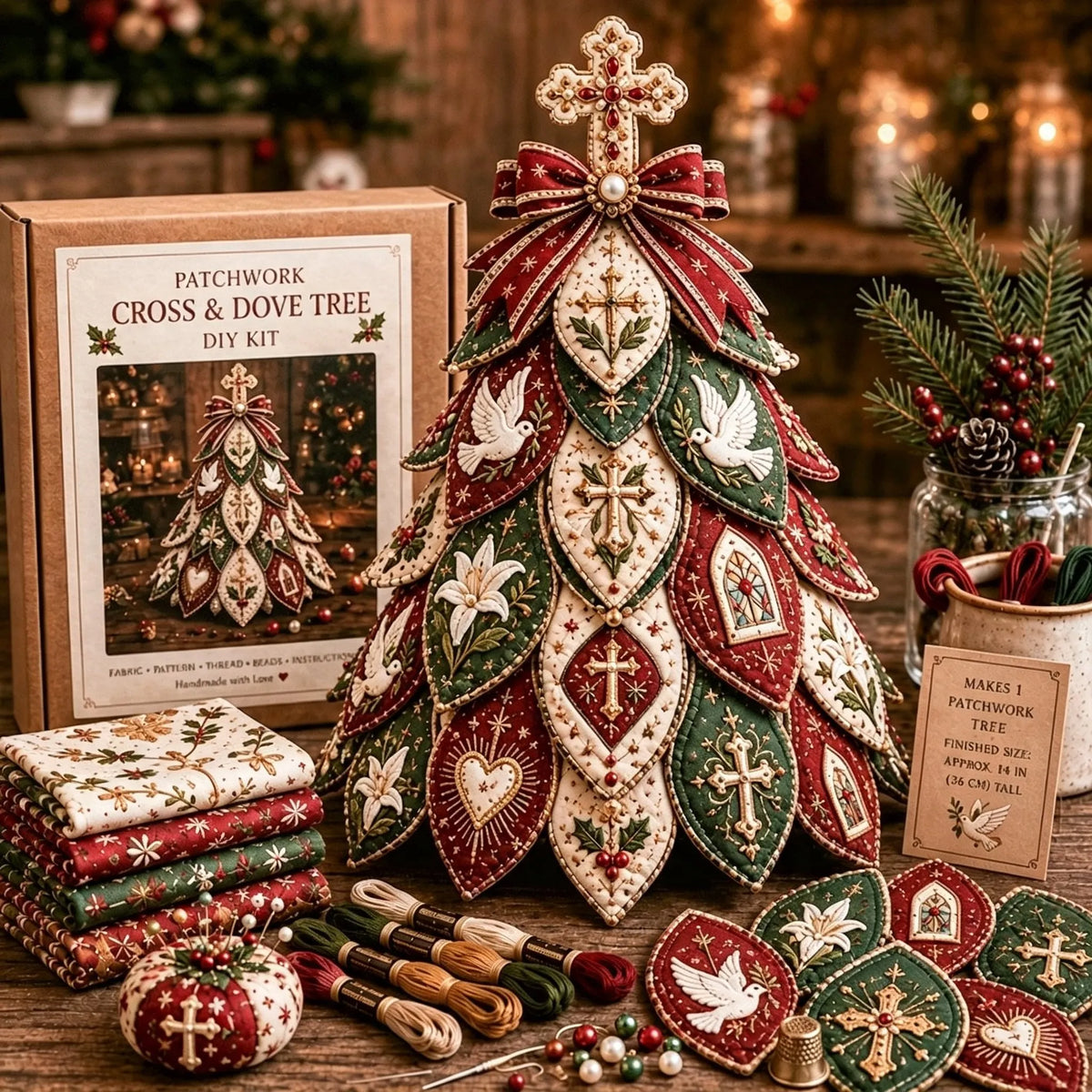 🔥LAST DAY 49% OFF - ✝️Religious-Themed Beaded & Quilted Christmas Tree DIY Kit(📦Buy 2 Free Shipping)