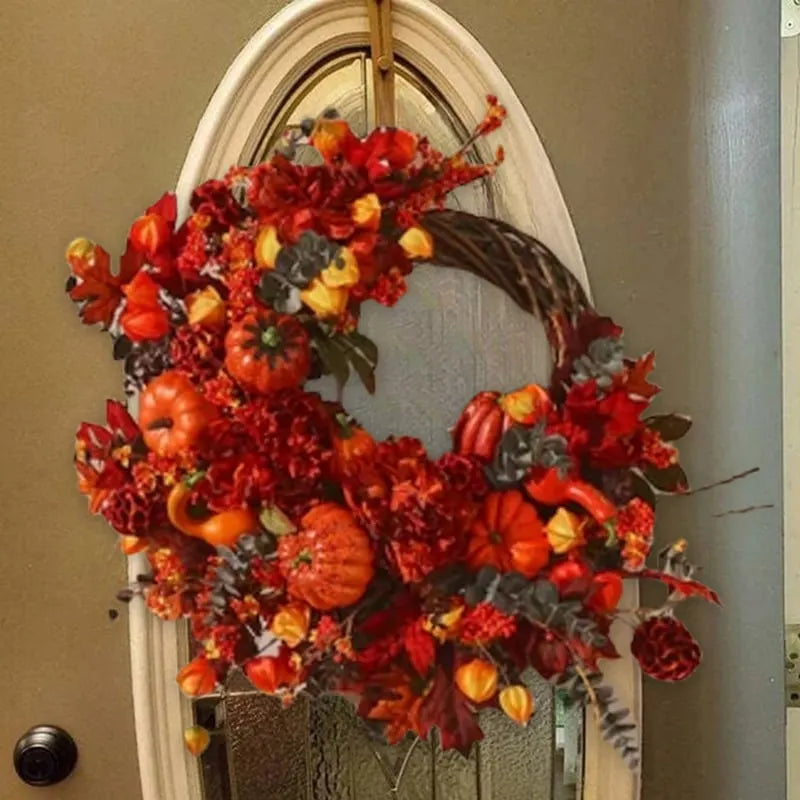 🔥Last Day 49% OFF🍁Handmade Fall Pumpkins Wreath For Front Door