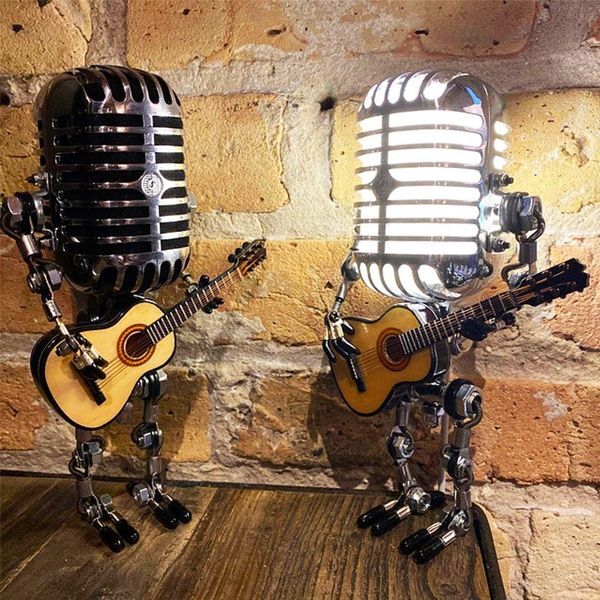 BUY 2 FREE SHIPPING-🎁Vintage Metal Microphone Robot Desk Lamp🎸