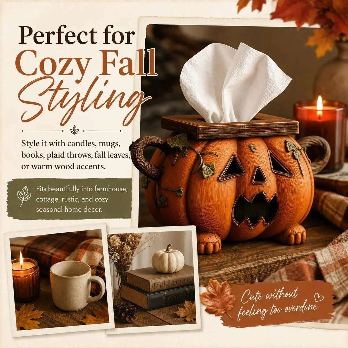 🔥HOT SALE🔥🎃🧻Pumpkin Tissue Box Cover