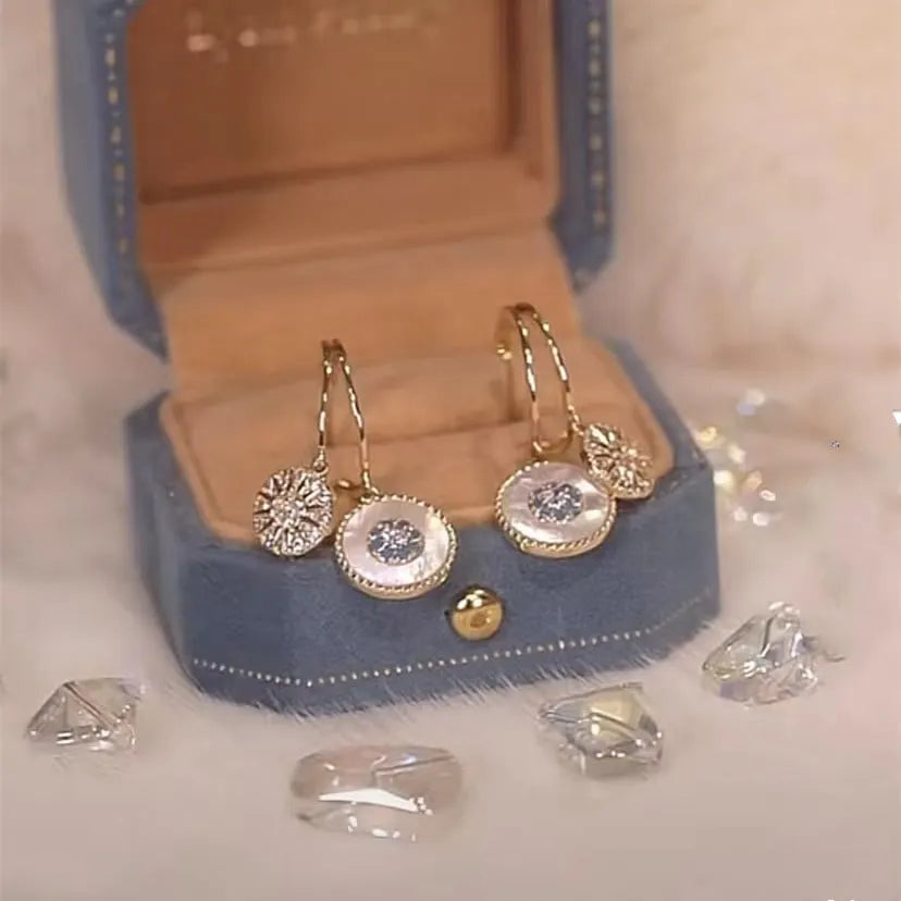 Last Day 49% Off-Natural shell zircon earrings