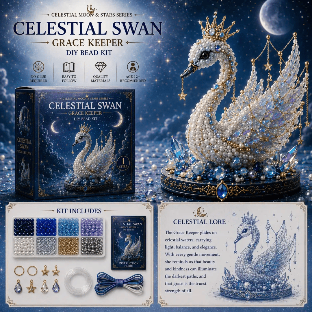 🎉🌙Moon Cat Luna Guardian DIY Bead Kit | Celestial Moon & Stars Series