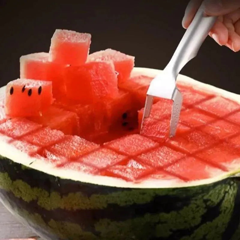 🎉2 in 1 Stainless Steel Fruit Cutter Fork Slicer