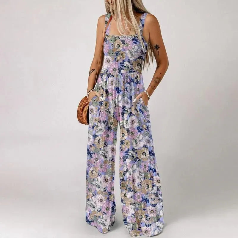 ⏳Limited Time 49% Off!💥Women’s Casual Print Sleeveless Overalls Jumpsuits