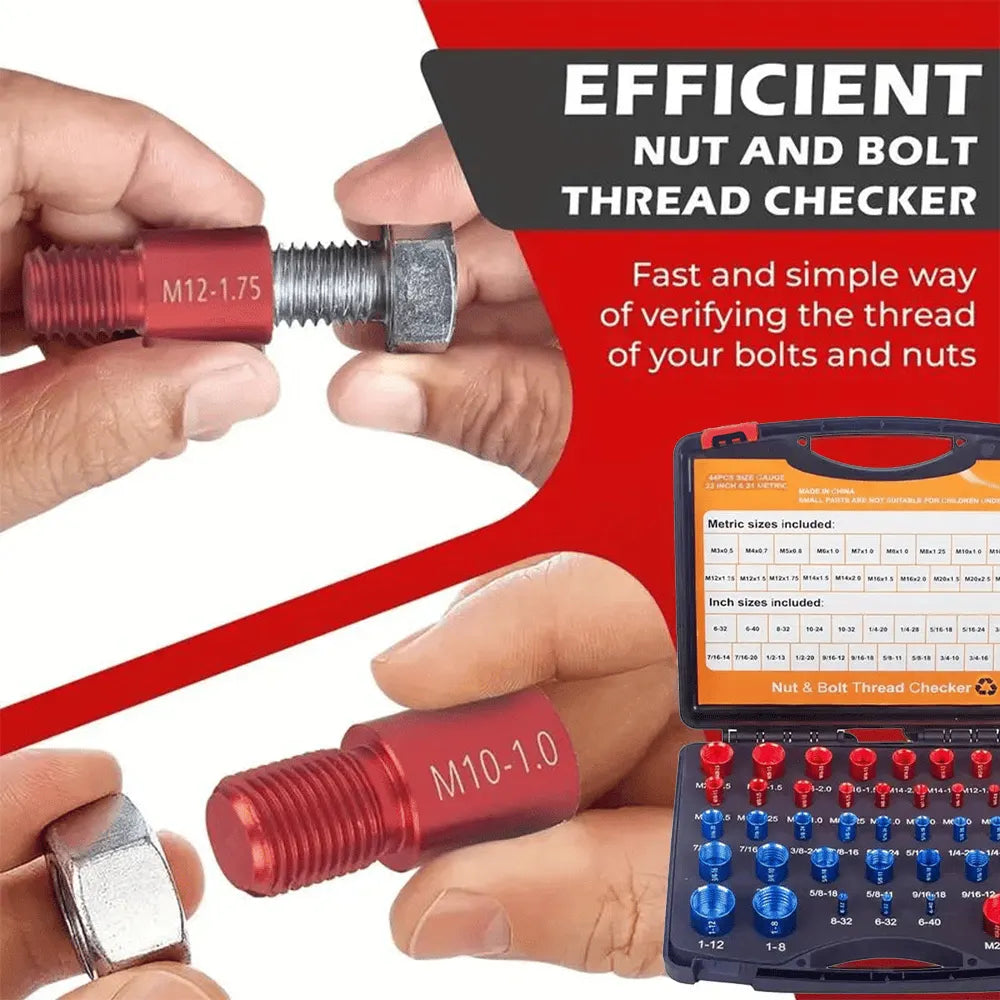 🔥HOT SALE🔥44Pcs Alloy Nut and Bolt Thread Inspector Charge🔩