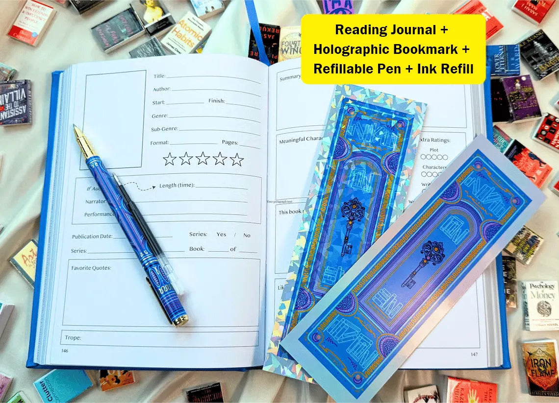 🎨📘The Cerulean Blue And Brown Reading Journal Bundle