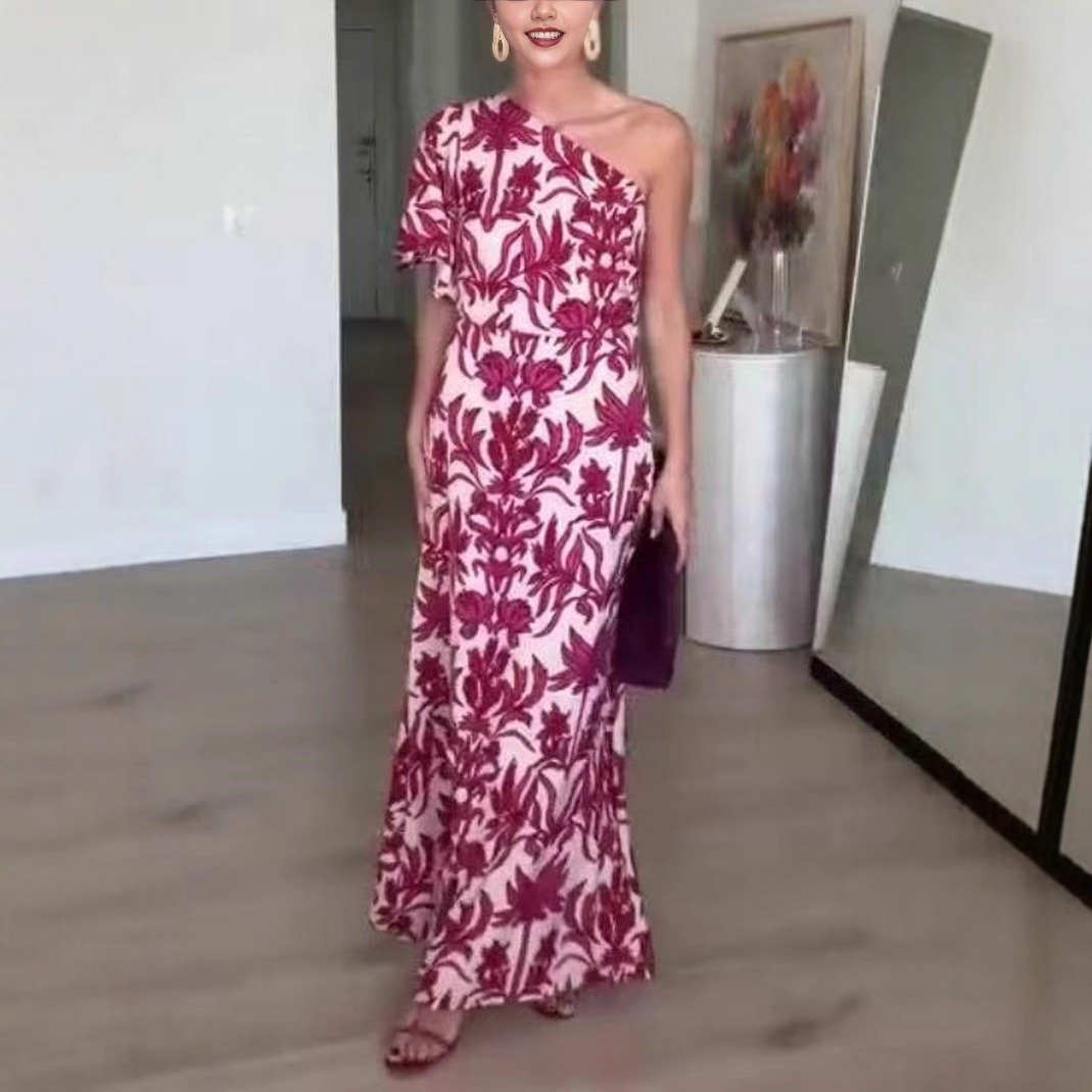 Two-Way Off-Shoulder Print Dress