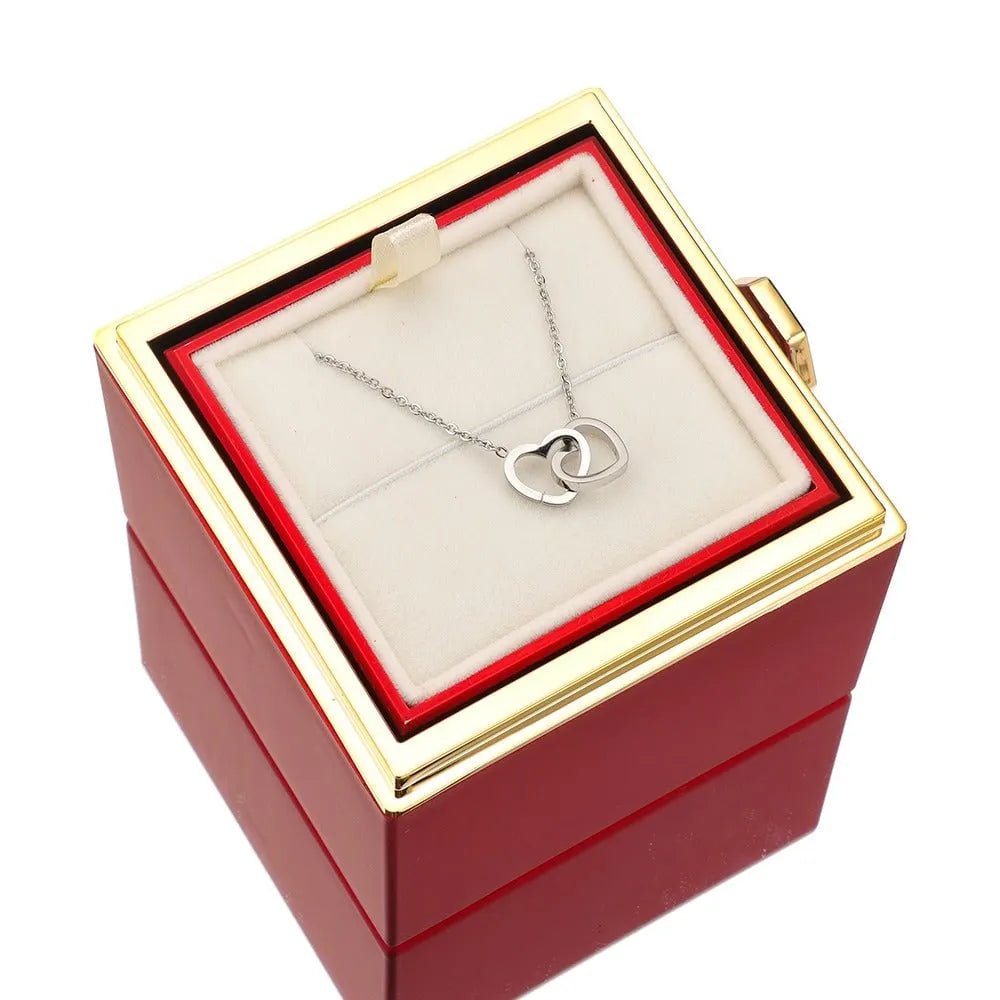 Eternal Rose Box - W/ Engraved Necklace & Simulated Rose.