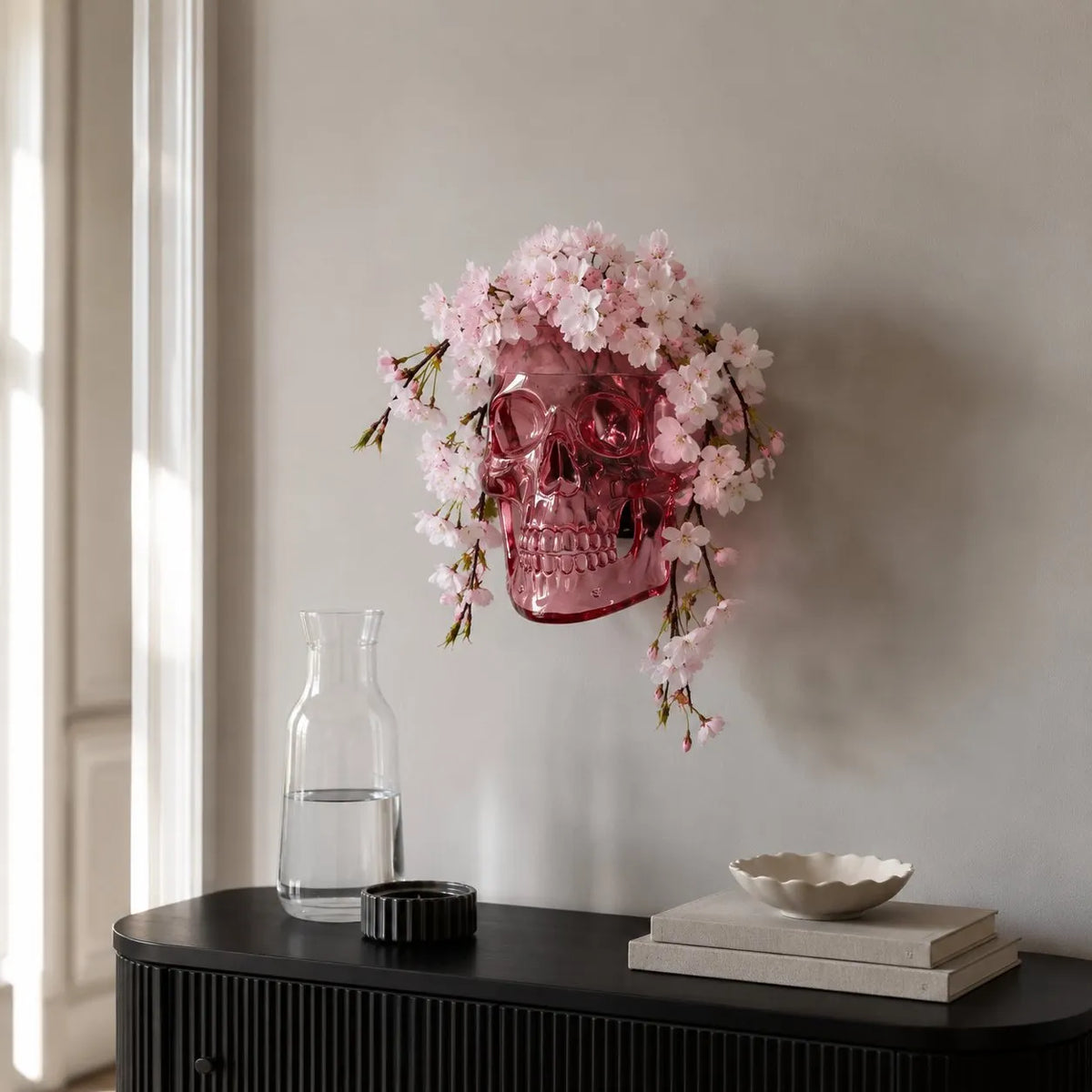 Gothic Skull Wall Vase 💀🌸 – Hangable & Tabletop Freestanding