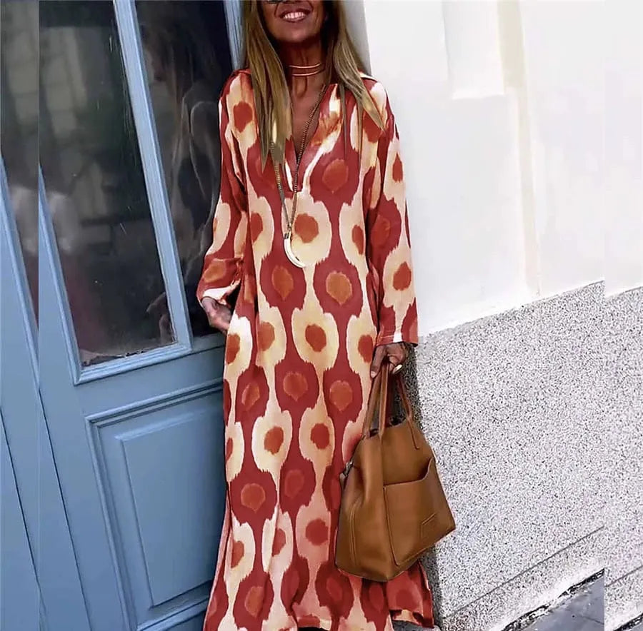 New Dresses with V-Neck and Nepal Print for Summer