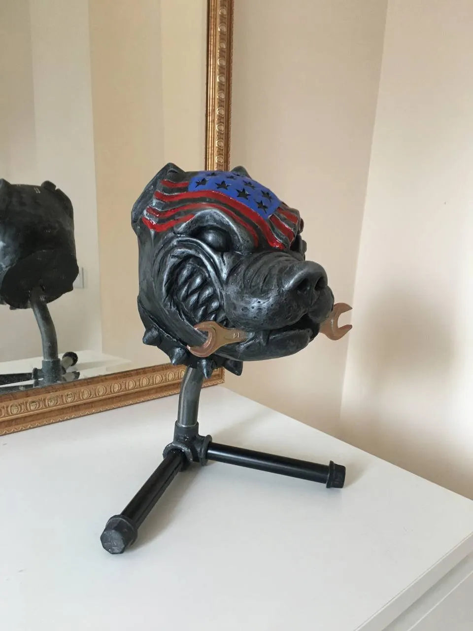 Motorcycle Skull Helmet Holder with Beard(🎁The most special gift for riders)