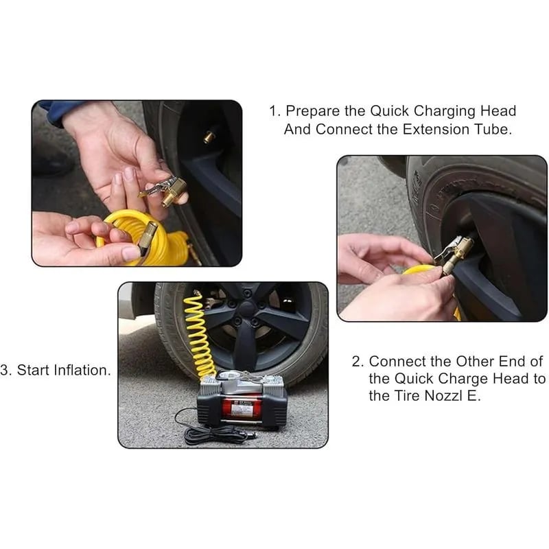 🎉🔥👍Tire Air Chuck with Clip Adapter, No Leakage Tire Chucks for Vehicle Inflator Compressor Pump Connect Accessories Tool