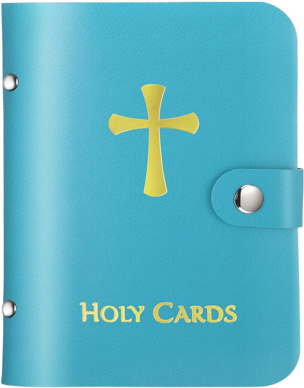 🎉✝️ Catholic Leather Holy Card Holder – Pocket Prayer Card Organizer with Snap Closure