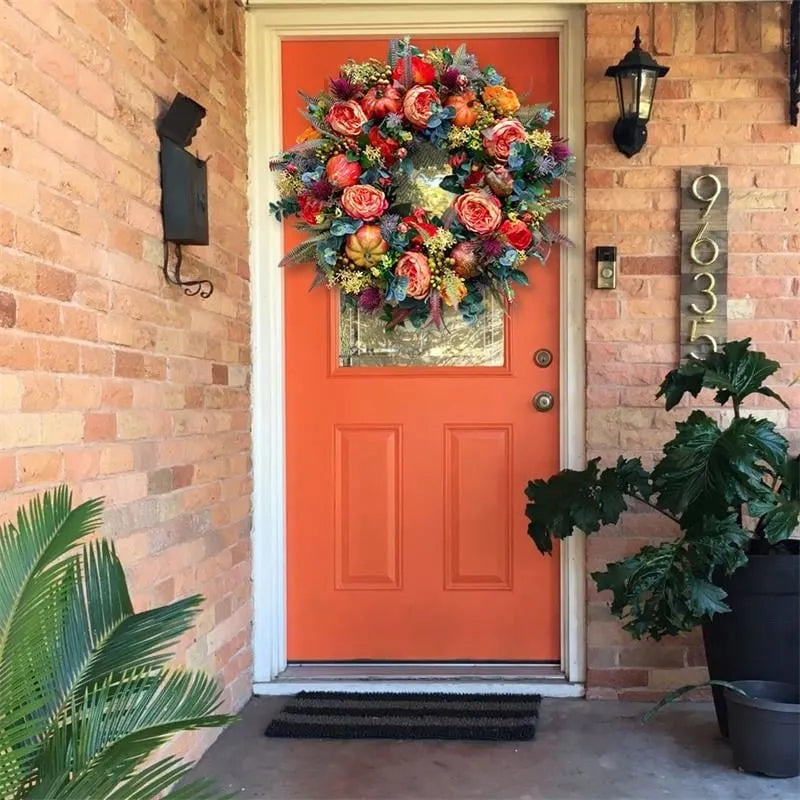 🔥HOT SALE🔥💖Last Day 49% OFF💖Fall Peony And Pumpkin Wreath - Year Round Wreath--🔥BUY 2 FREE SHIPPING