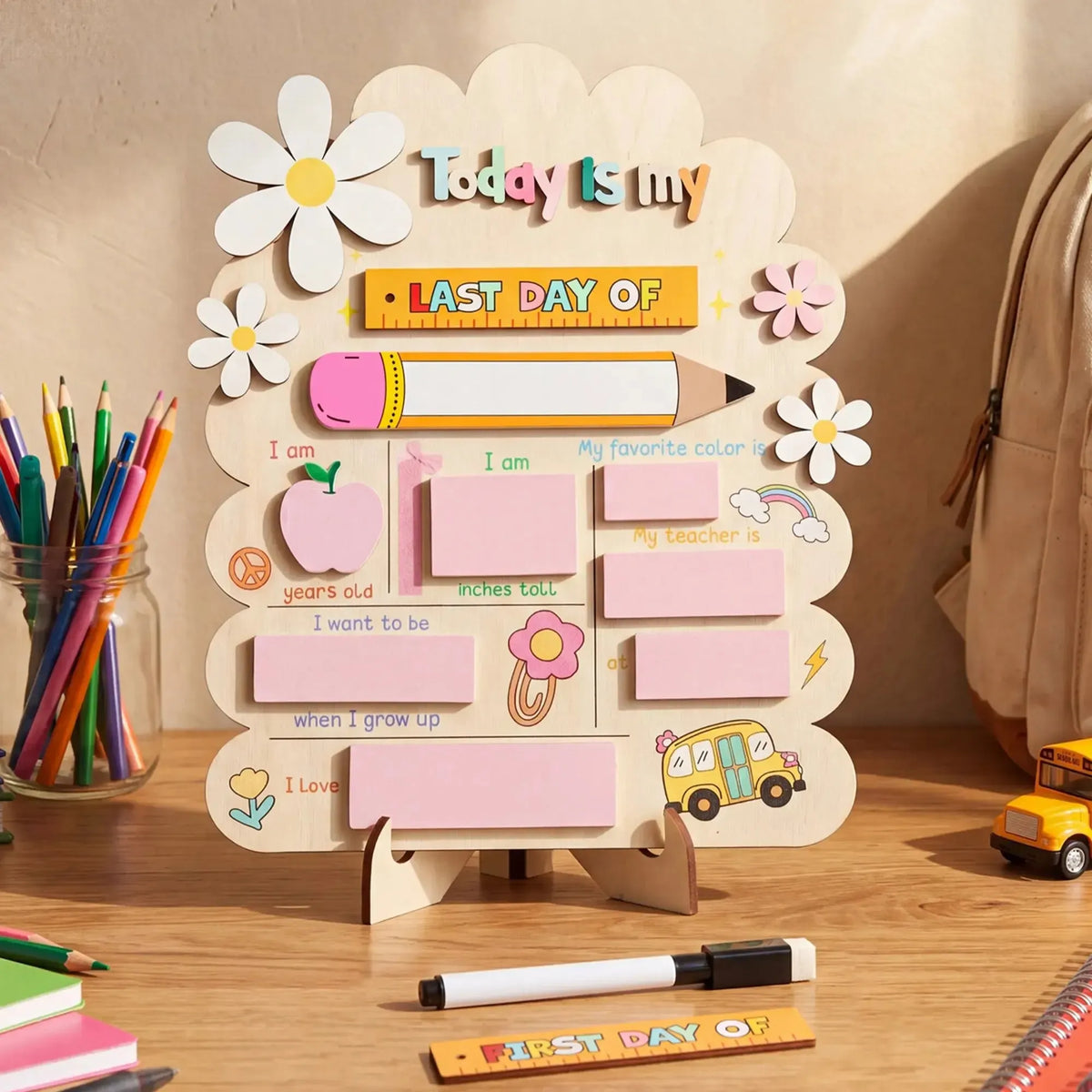 🔥Last Day 49% OFF - 🧑‍🏫✨Reusable First & Last Day of School Chalkboard Sign – Capture Every Milestone Memory