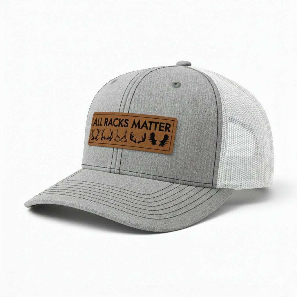 🔥 HOT SALE 🔥All Racks Matter Leather Patch Trucker Hat