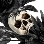 🎉Gothic Wreath with Black Roses & Butterflies, Elegant Decor for Halloween Entryway