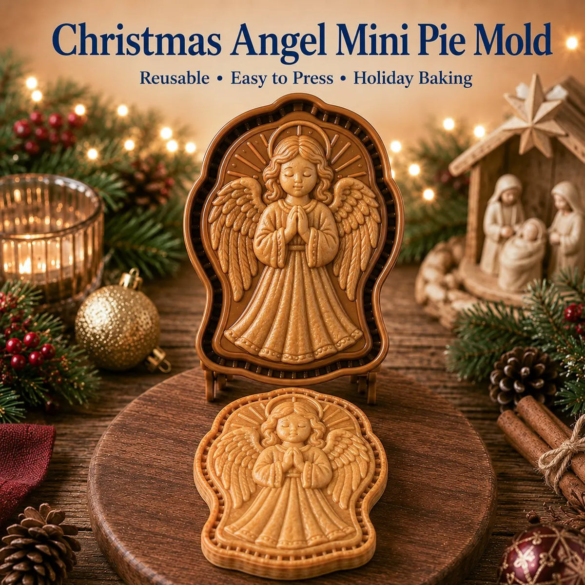 🔥Last Day 50% OFF - ✝️🥧 Faith & Nativity Christmas Mini Pie Mold Collection
