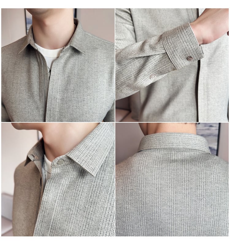 NEW Men's Casual Zipper Long Sleeve Shirt (Buy 2 Free Shipping)