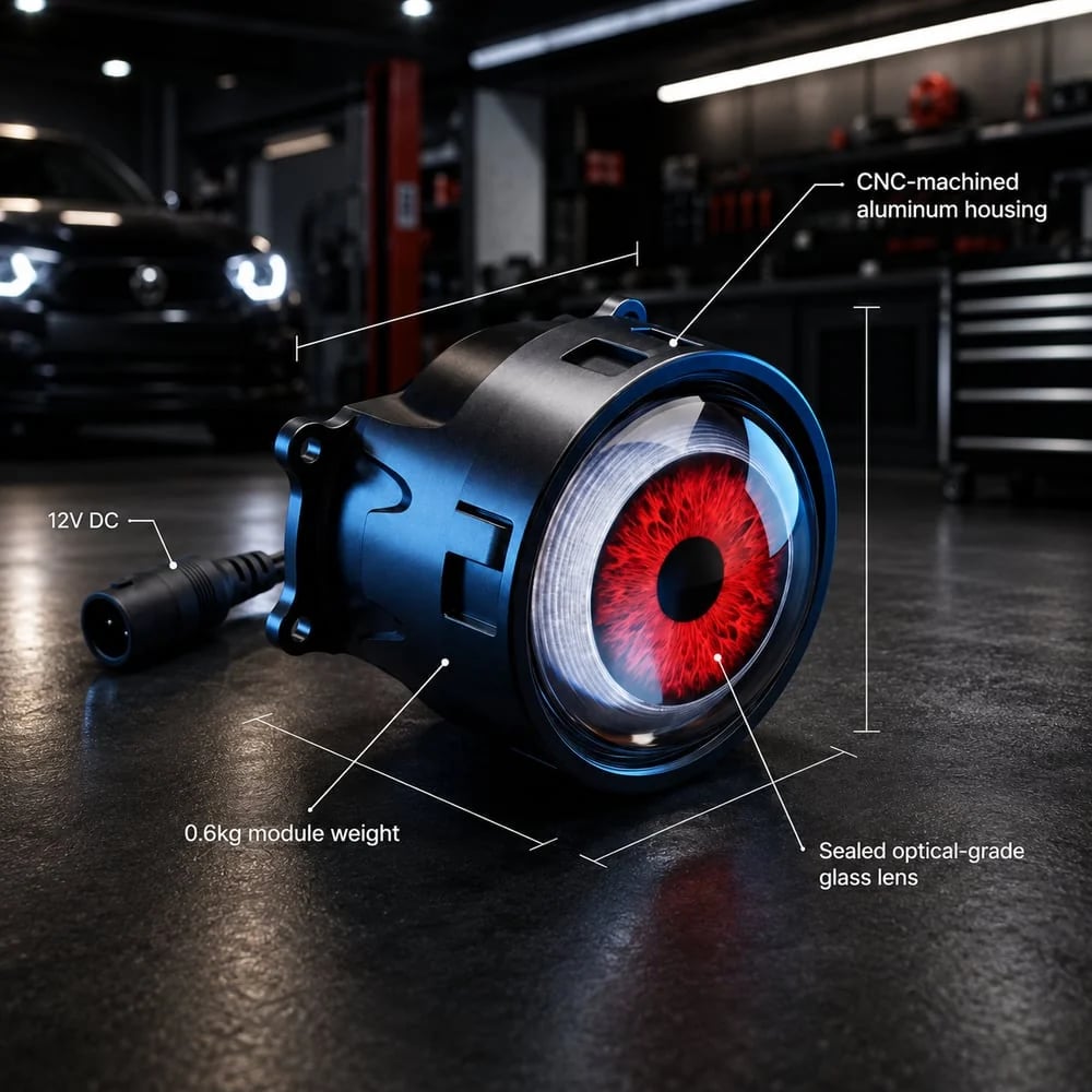 🎉 👁️ Demon Eye RGB Headlight Kit – Animated Iris Car Lighting Upgrade