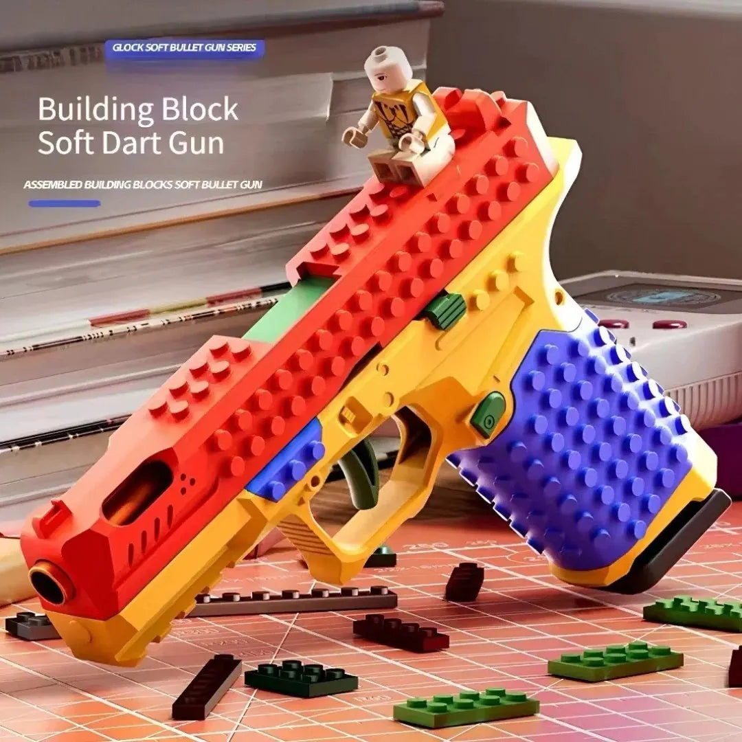 🔥 HOT SALE 🔥Building Block Shell-Ejecting Soft Bullet Toy Gun