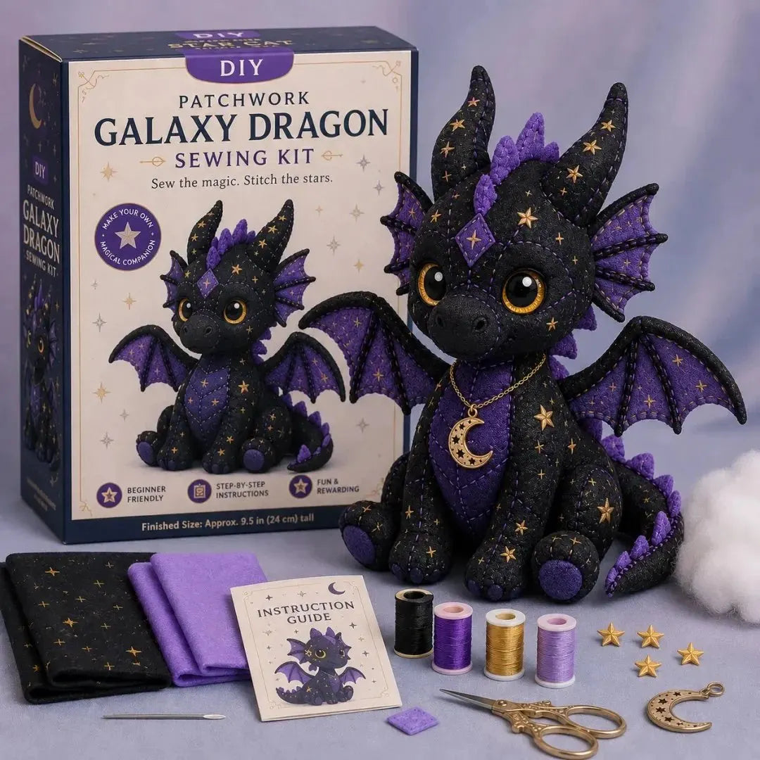 🎉49% OFF - 🐱Mystic Patchwork Animal Sewing Kit – DIY Plush Craft Kit with Starry Fabric, Moon Charm