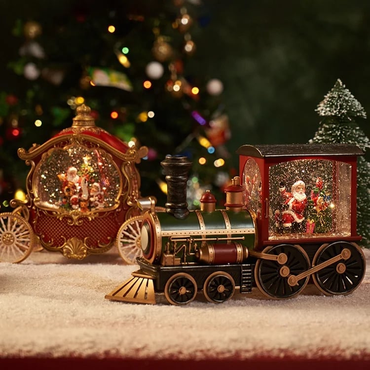 🎉🎅Christmas Gift Music Box Train💝 Music Box Crystal Ball Ornaments