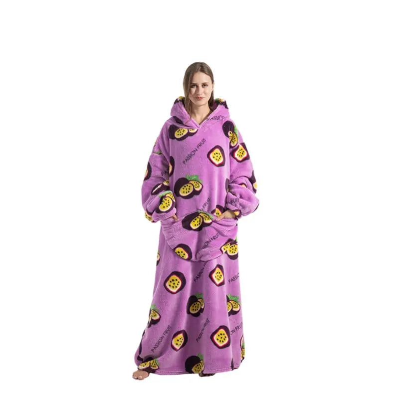 Cute Cartoon Print Hoodie Blanket