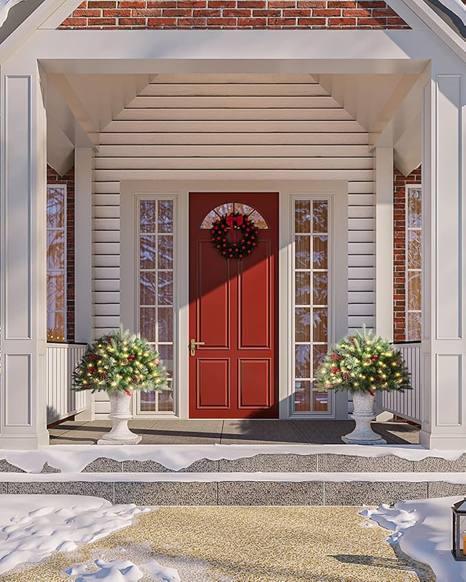 🔥Pre-lit Artificial Christmas Tree Urn Filler