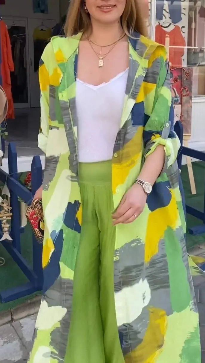 Women's colorful long thin top