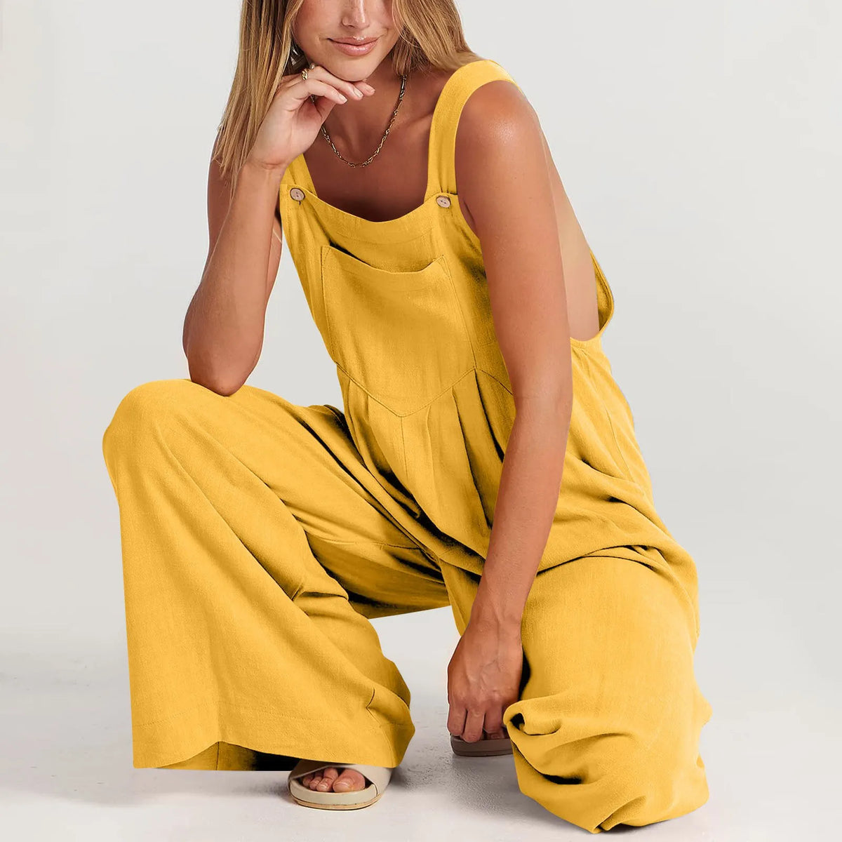 ❤️Buy 2 Free Shipping-Women's Sleeveless Wide Leg Jumpsuit with Pockets