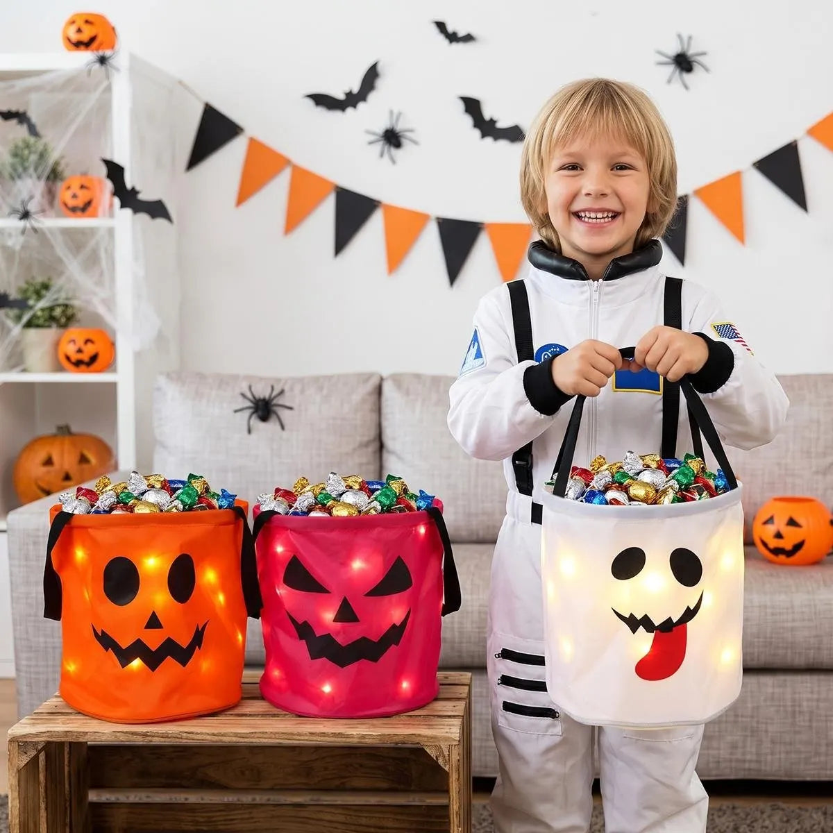 Halloween Early Sale🎃 Halloween LED Candy Bucket Bags