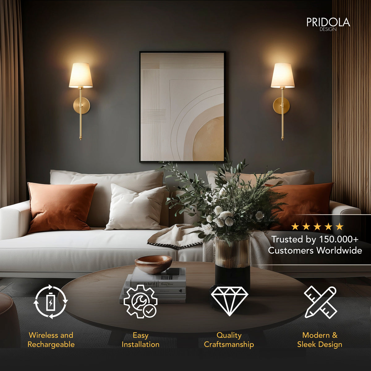 Wireless Wall Sconces