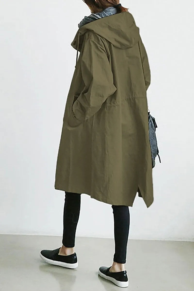 Waterproof  Oversized Hooded Windbreaker Rain Jacket
