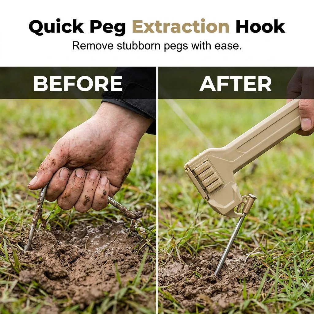 🎉🔨2-in-1 Tent Stake Hammer with 8 Stakes