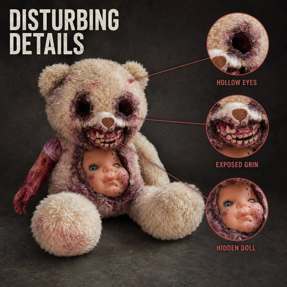🔥HOT SALE🔥💥🏆Creepy Reveal Horror Teddy Bear 🧸