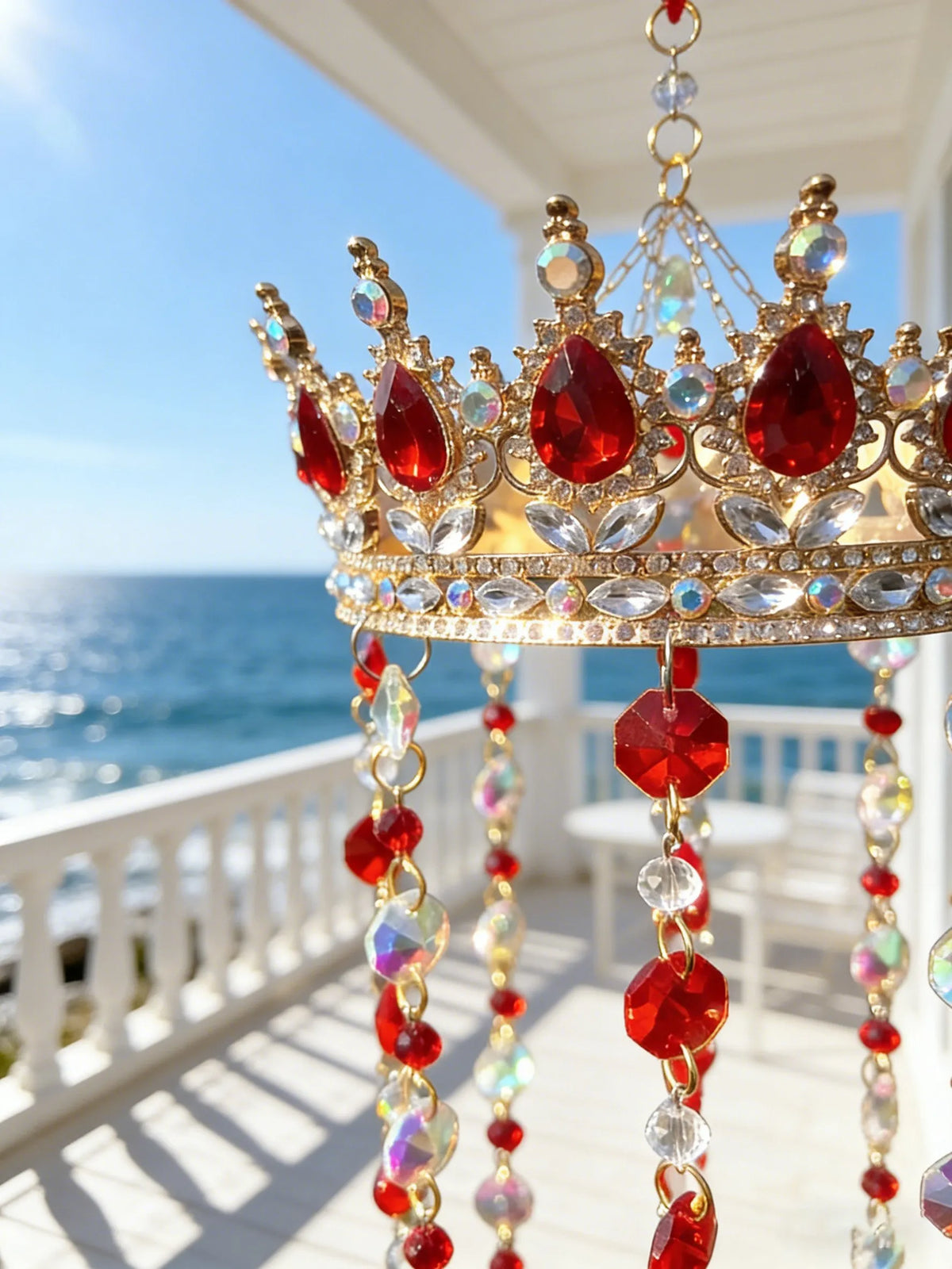 🔥Last Day 49% OFF - 🌈Handmade Crystal Crown Suncatcher – Rainbow Reflecting Window Decor