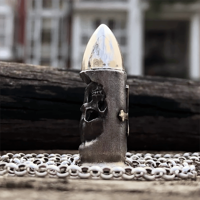 Holy Cross Bullet Skull Necklace
