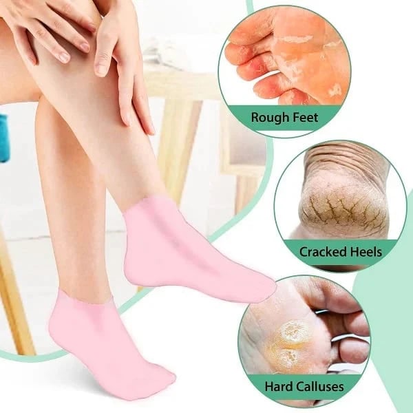 🎉🔥Hot Sale 49% OFF🔥 Women's Silicone Foot Socks – Moisturizing Gel, Cracked Heel Repair, Reusable 🦶