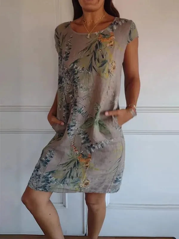 🌸🌸 Casual Printed Dress with Pockets