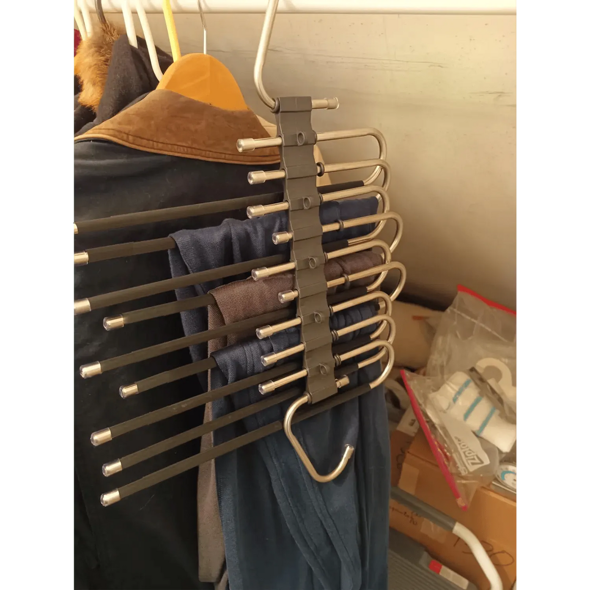 🔥 HOT SALE 🔥👖 9-Tier Space-Saving Pants Hangers – 2 Pack