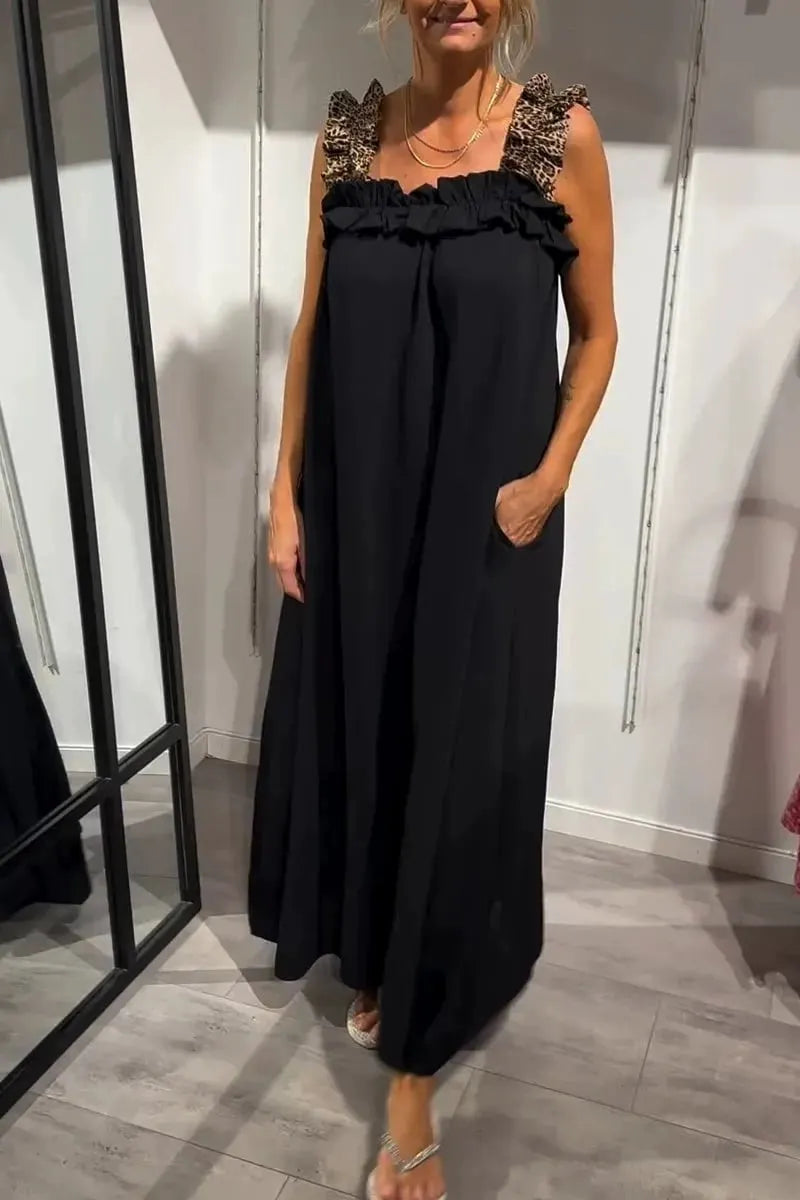 Women's Casual Sleeveless Maxi Dress with Pockets