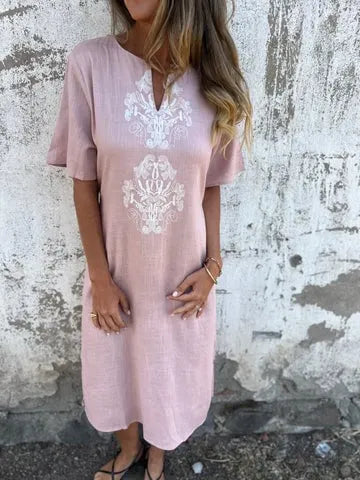 Printed Loose Midi Dress 🌸Buy 2 Free Shipping